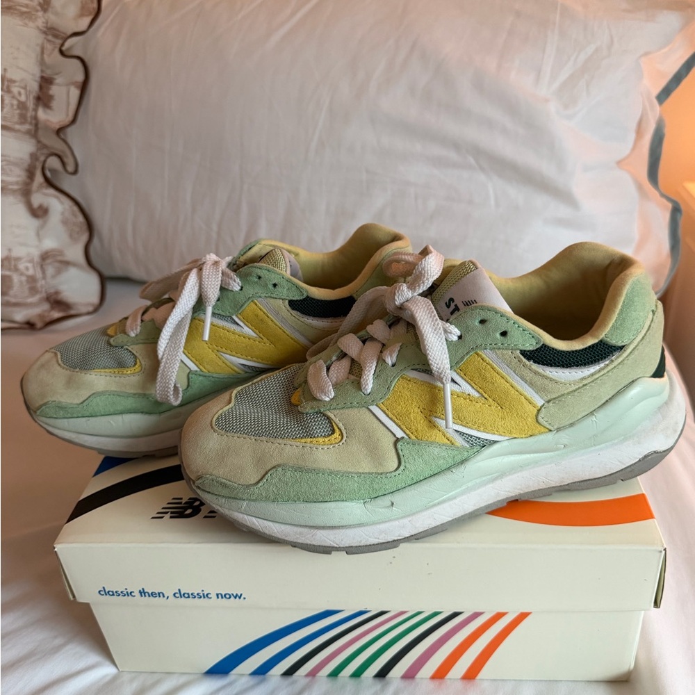 STAUD Women's Green and Yellow Sneakers